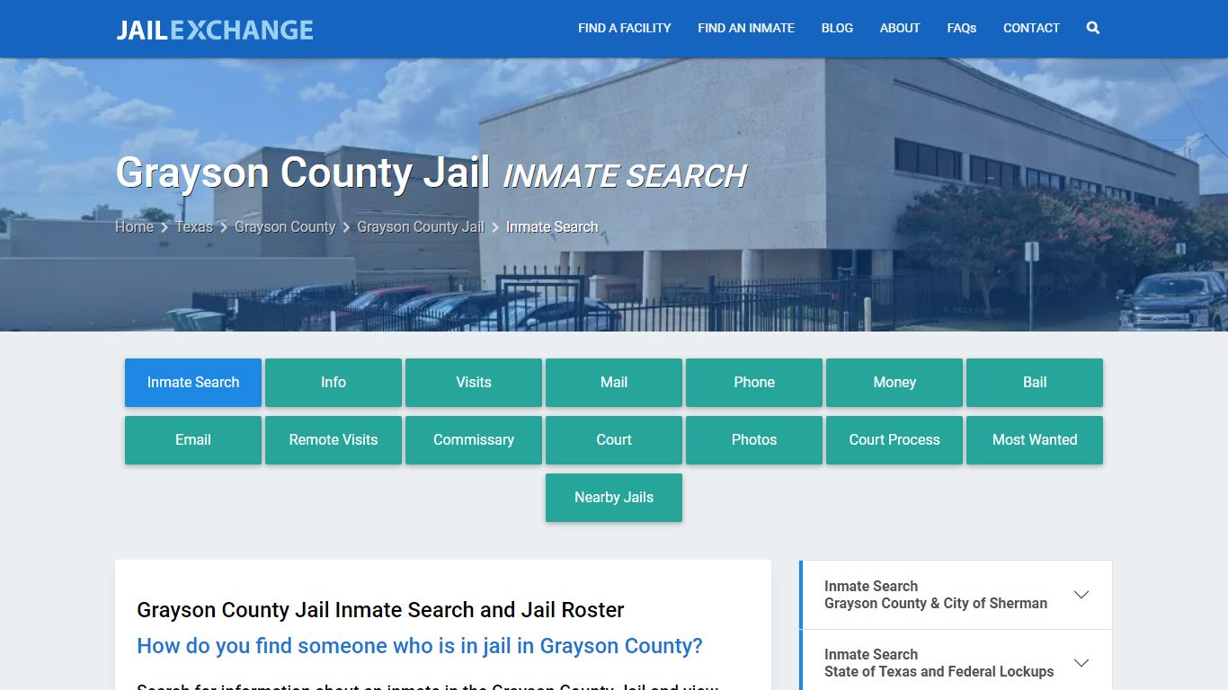 Inmate Search: Roster & Mugshots - Grayson County Jail, TX - Jail Exchange