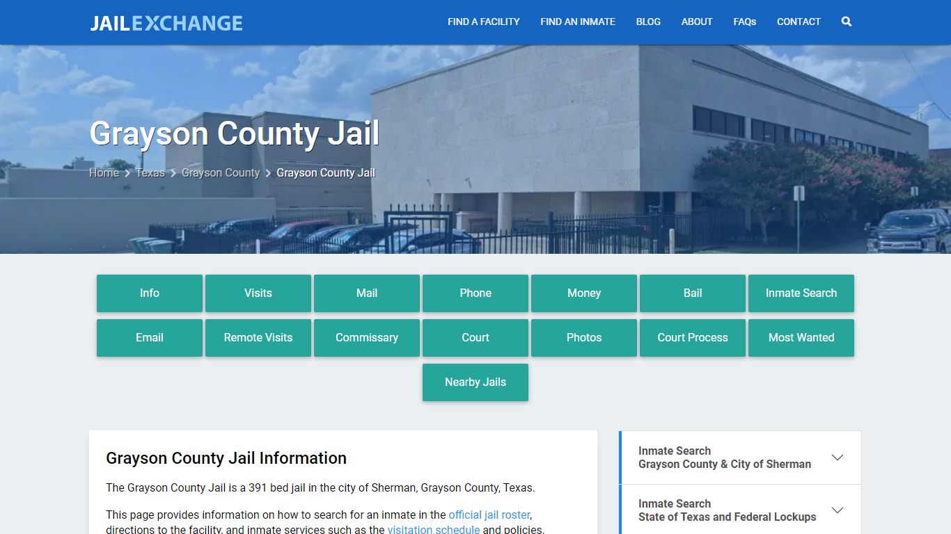 Grayson County Jail, TX Inmate Search, Information